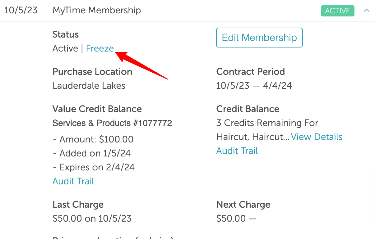 Freezing and Unfreezing Memberships – Help Center